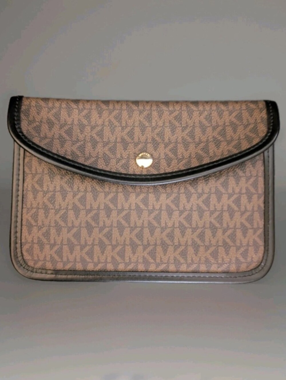 Michael Kors Brown Monogram Pouch Wallet Or Cosmetics Bag